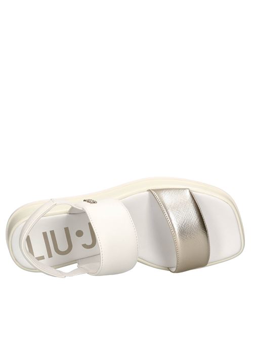 Sandali in ecopelle LIU JO | YOU 754 SPREADING-METALLIC SAFFIANOBIANCO-ORO